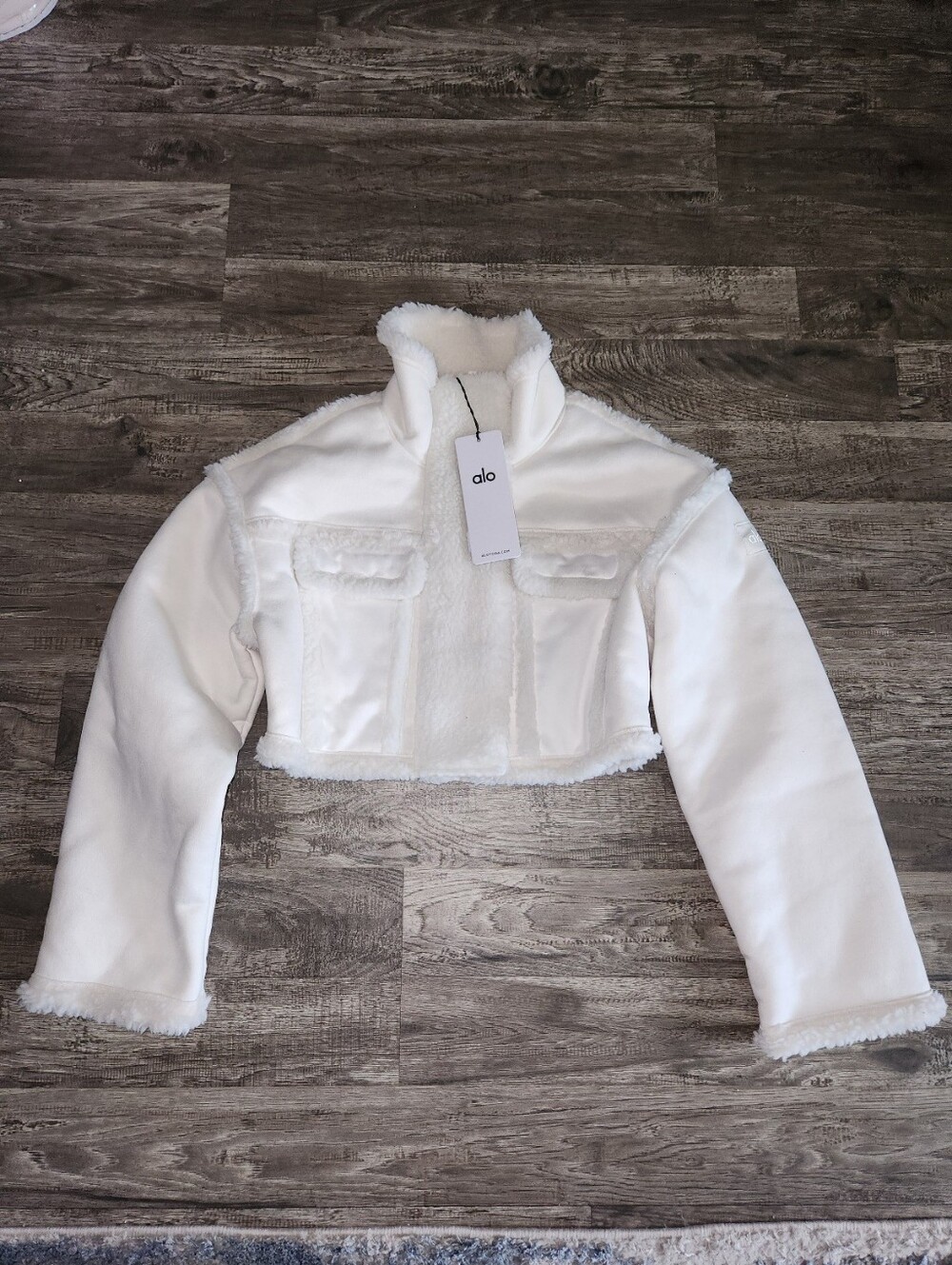 Alo Faux Sherling Snowfall Cropped Jacket